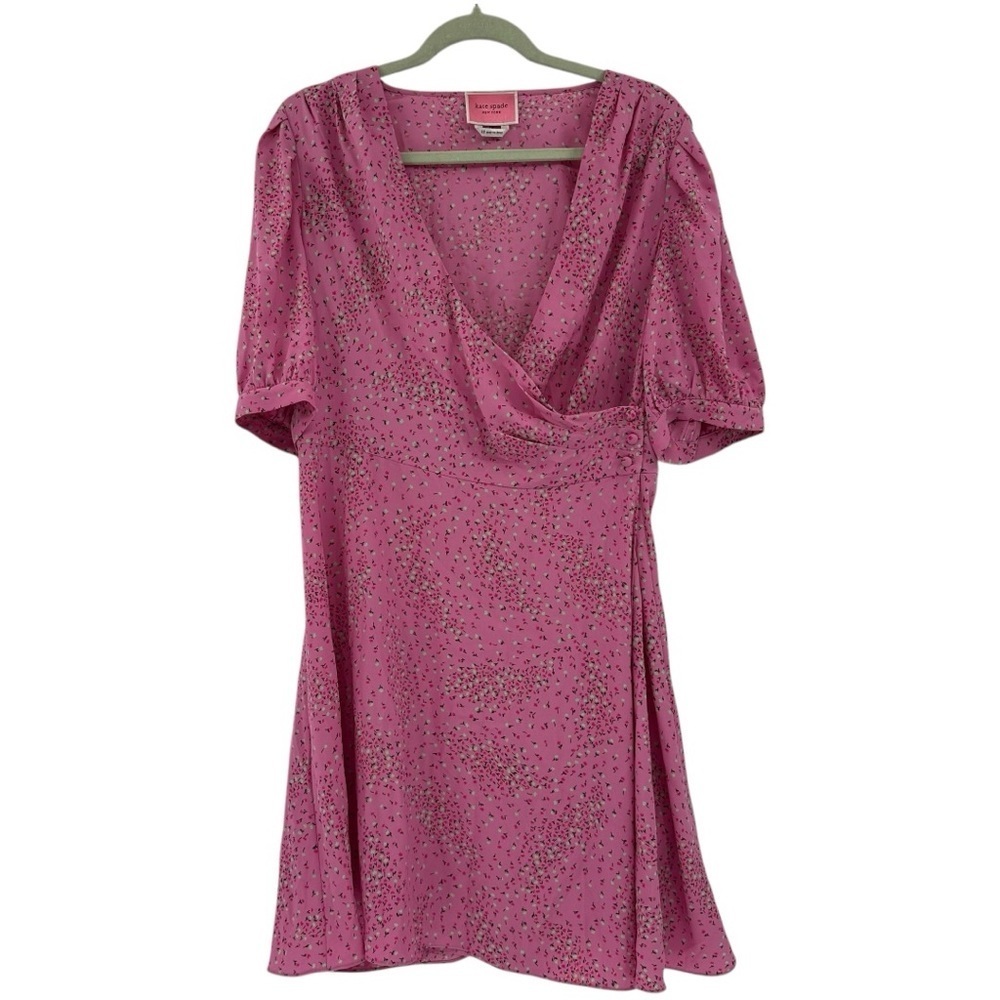 Kate Spade Meadow wrap dress in the Chilled Watermelon Pink Floral Size 12